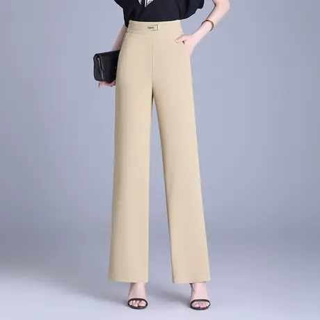 春夏垂坠感阔腿西装裤子女2024新款高腰显瘦直筒裤气质长裤休闲裤商品大图