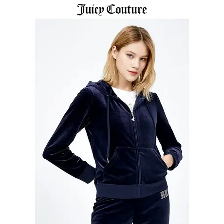 Juicy Couture橘滋美式春季新款运动休闲舒适百搭天鹅绒短外套女商品大图