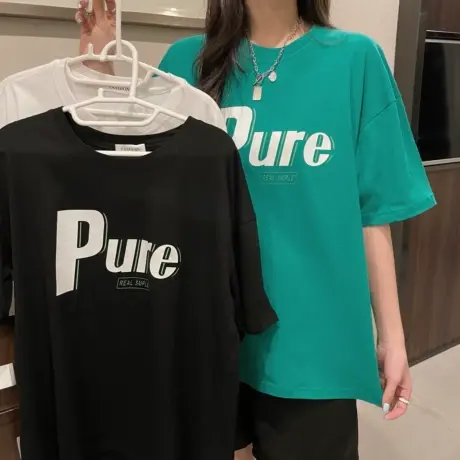 欧货大版白色短袖t恤女内搭上衣2023年新款宽松印花韩版春装ins潮图片