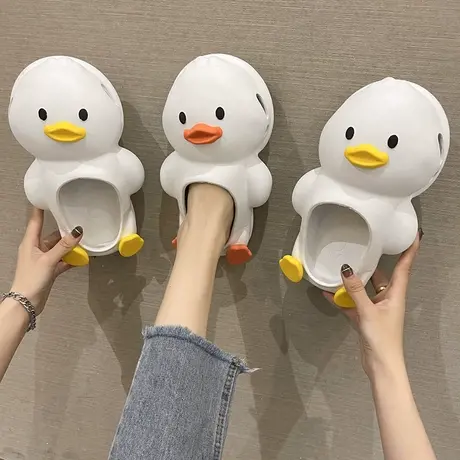 洞洞鞋女夏季ins潮时尚外穿卡通可爱鸭子防滑厚底包头沙滩凉拖鞋商品大图