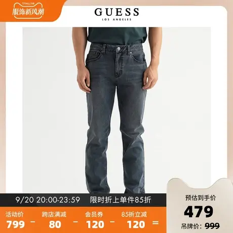 GUESS23新秋男士简约经典舒适百搭水洗中腰直筒牛仔裤子-MM4D8155商品大图