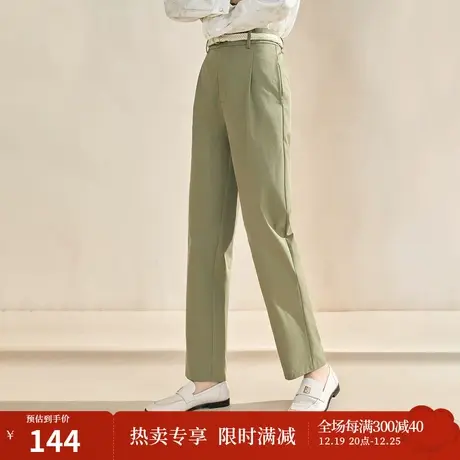 【商场同款】茵曼2023春女装新款休闲通勤松紧腰小个子九分萝卜裤图片