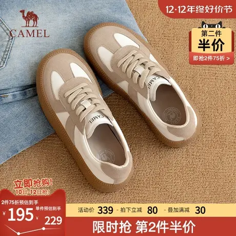 骆驼女鞋2023年秋冬季新品德训鞋板鞋女休闲运动慢跑鞋商品大图