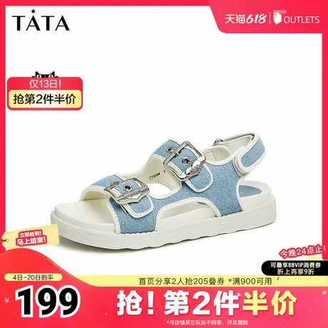 Tata他她奥莱凉鞋女外穿厚底百搭休闲沙滩鞋夏季夏季新款7TE04BL3图片