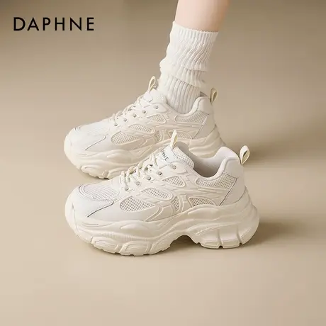 达芙妮超火厚底老爹鞋女款2025新款夏季增高轻便软底超轻休闲鞋子商品大图