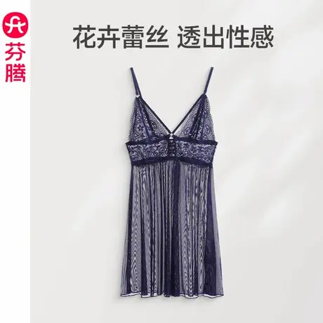 芬腾吊带睡裙女士蕾丝内裤情趣内衣套装性感调情纯欲睡衣裙两件套图片