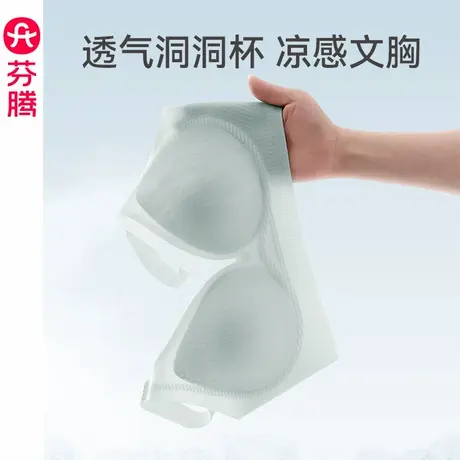 芬腾小冰皮文胸夏季薄款聚拢女士内衣抗菌透气光面舒适无钢圈胸罩图片