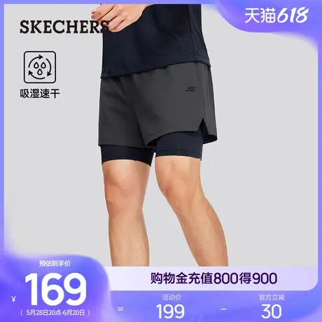 Skechers斯凯奇夏季男士舒适透气运动短裤轻盈速干跑步短裤五分裤商品大图