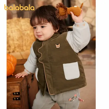 巴拉巴拉婴儿羽绒服男童早春短款外套拼接撞色假两件保暖萌趣潮酷商品大图