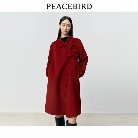 太平鸟女装冬季新款新中式双面呢大衣A1AAD4326商品大图