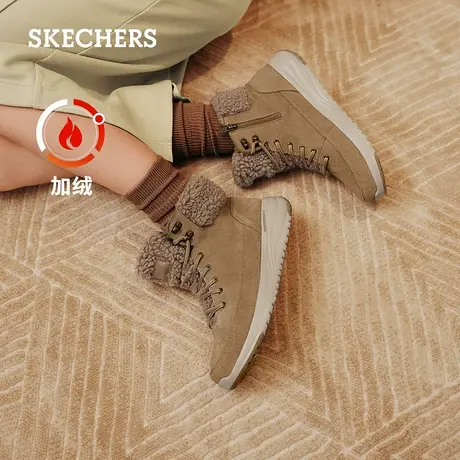 Skechers斯凯奇冬季女鞋雪地靴登山靴加绒保暖马丁靴百搭黑色靴子商品大图