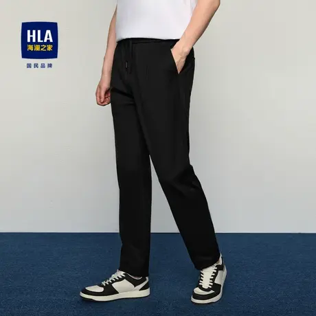 HLA/海澜之家POWER YOUNG系列卫裤2024春夏新款系带松紧腰裤子男商品大图
