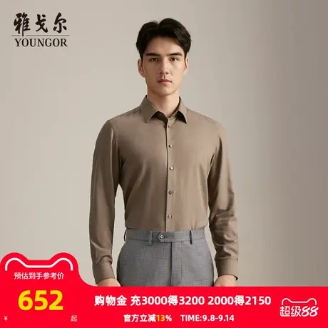 【商场同款】雅戈尔男士长袖衬衫秋季新款官方商务休闲长袖衬衫男商品大图