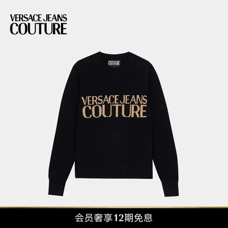 【新品】VERSACE JEANS COUTURE 男士Logo羊绒混纺针织套头衫商品大图