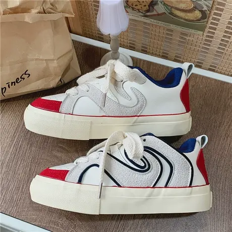 Betoo 美式复古设计感板鞋女2023新款厚底小众百搭小白鞋ins潮图片