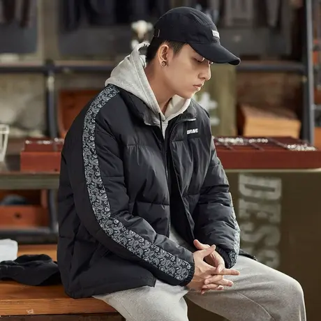 唐狮秋冬季男装立领棉衣韩版宽松短款棉袄加厚保暖学生棉服潮图片