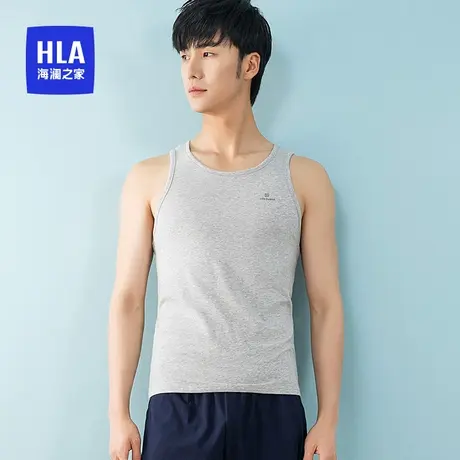 HLA/海澜之家100%棉夏季新款男士纯棉可外穿单件装透气休闲背心男商品大图