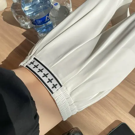 直筒西装裤女冰丝夏季2024年薄款高腰垂感宽松显瘦九分萝卜烟管裤图片