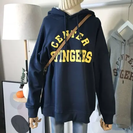 卫衣女加绒加厚2020秋冬新款韩版ins潮简约字母宽松百搭洋气外套商品大图