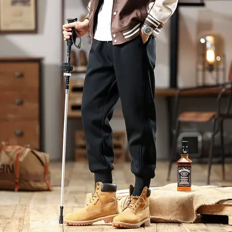 潮流男款裤子潮牌百搭大码男士休闲裤宽松时尚潮流束脚工装裤商品大图