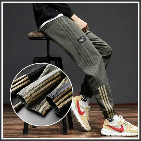 冬季秋冬款加绒加厚工装裤男士束脚宽松休闲长裤子男裤春季春秋款商品大图