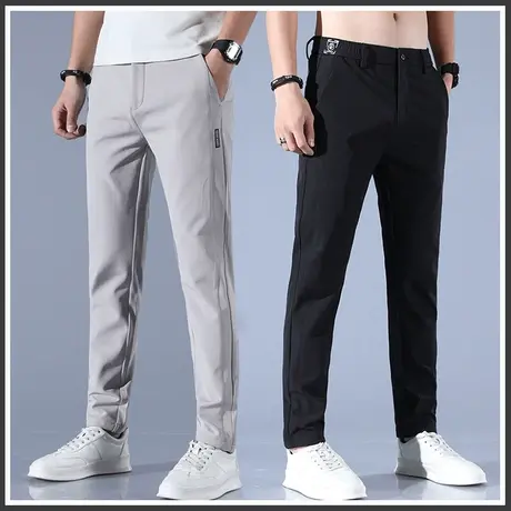 夏季轻薄款冰丝速干休闲长裤男士商务西裤子西装透气2023年新款潮商品大图