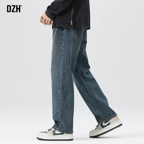 男士蓝色大码牛仔裤男直筒宽松秋季休闲裤子2023新款长裤百搭男裤商品大图