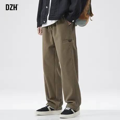 男士灯芯绒咖色裤子男秋款直筒裤2024新款休闲裤男款宽松运动长裤商品大图