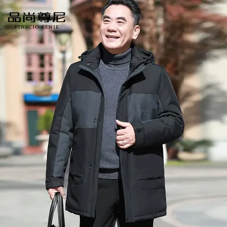 男士羽绒棉服2022新款拼接撞色宽松加厚棉衣中老年爸爸装冬装外套商品大图