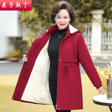2023冬季新款妈妈装加绒加厚保暖派克服棉袄外套中老年人女装棉衣图片