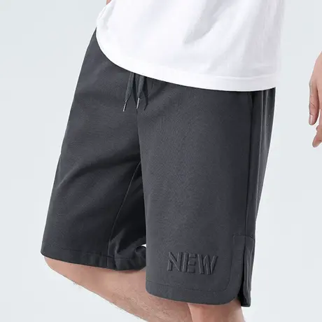 美式高街针织运动短裤男生夏季薄款五分休闲宽松紧腰中裤衩子男士商品大图