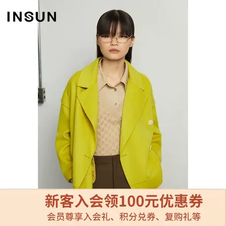 恩裳商场同款冬季简约气质直筒西装领外套女短款商品大图