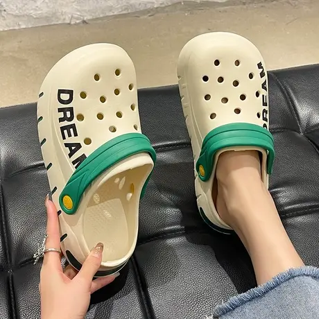 时尚洞洞鞋女夏季ins潮学生外穿凉鞋踩屎感厚底EVA防滑沙滩凉拖鞋商品大图