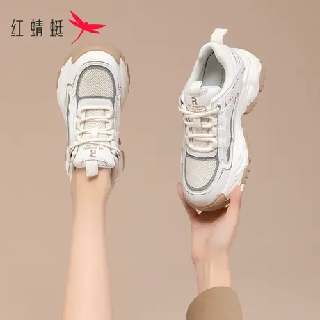 红蜻蜓厚底女鞋2023新款爆款显脚小老爹鞋女冬高级感运动休闲鞋女图片