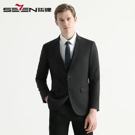 柒牌男装特价西服商务休闲时尚暗纹男士修身西装韩版显瘦青年单西图片
