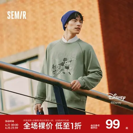 森马迪士尼米奇家族合作系列卫衣男做旧复古2025春季新款上衣宽松图片