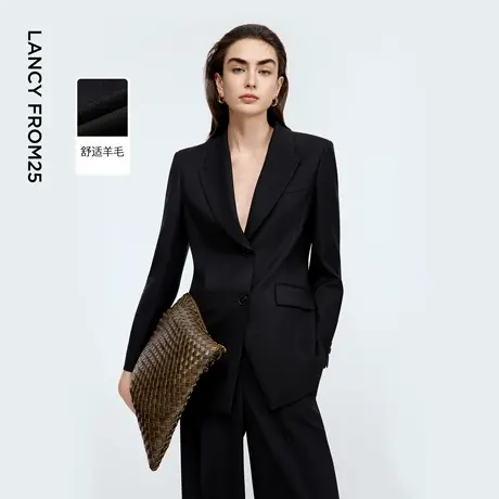 朗姿戗驳领气质收腰通勤西装高级感轻职场时尚西服2025年秋季新款图片