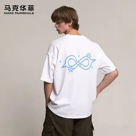 马克华菲 deer 美式潮牌无限印花短袖T恤男夏季重磅宽松上衣服女图片