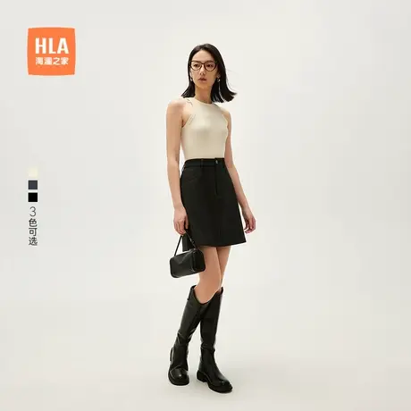 HLA/海澜之家圆领针织背心24秋新款叠穿单穿氛围感无袖打底衫女装商品大图