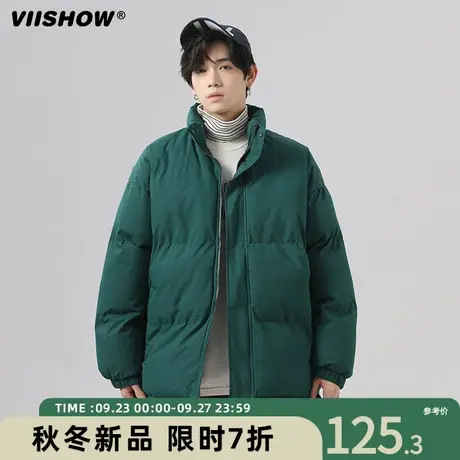 VIISHOW冬季宽松潮牌加厚保暖男生痞帅棉衣面包服衣服美式棉服男商品大图