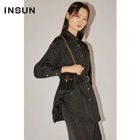 【百亿补贴官方直播】恩裳COVER冬时尚菱形格纹肌理设计衬衫商品大图