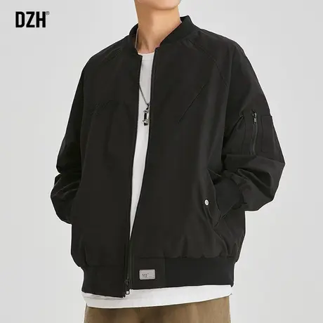 男士黑色机车棒球服男款美式春秋休闲外套潮高级感男装2023年新款商品大图