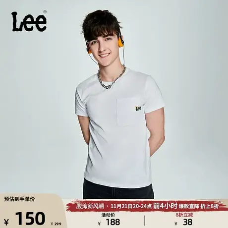 Lee商场同款23新品修身版口袋圆领多色男短袖T恤LMT0045313RX图片