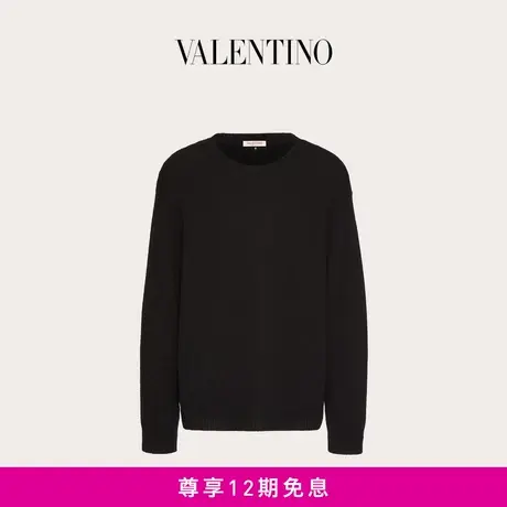[季末优惠]华伦天奴VALENTINO男士铆钉装饰圆领羊绒衫图片