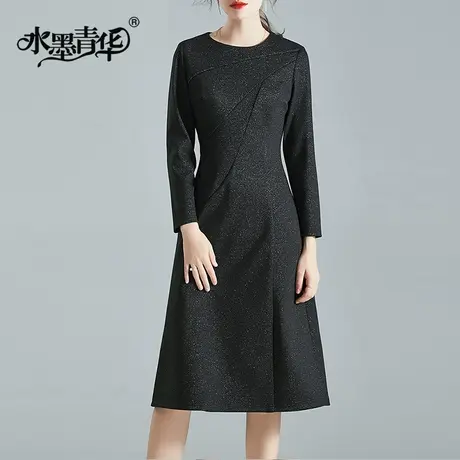 【1件7.9折】冬装新品简约修身A字裙优雅百搭打底裙时尚连衣裙商品大图