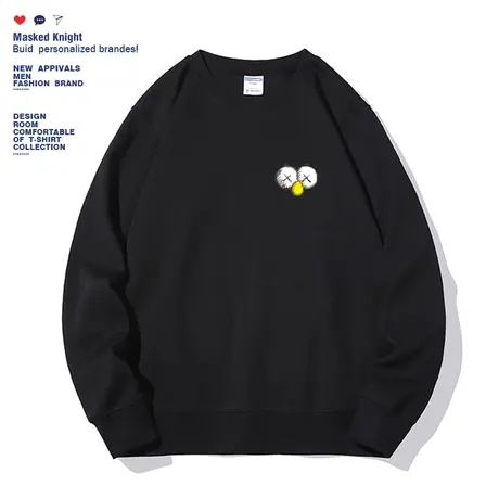 秋季潮牌眼球印花卫衣男套头青少年学生圆领宽松休闲无帽薄款上衣商品大图