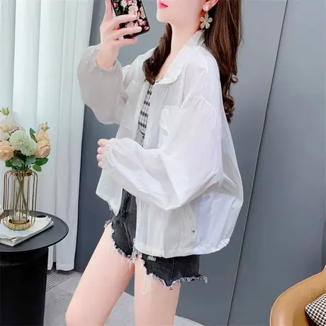 时尚薄款防晒服外套女2023年新款夏季宽松洋气百搭小个子透气上衣商品大图