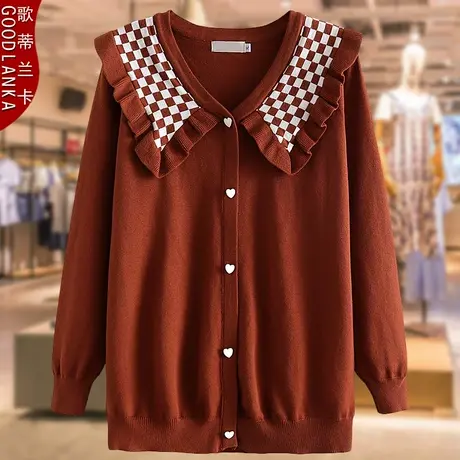 年轻气质妈妈针织小衫上衣洋气时尚加肥加大码女装毛衣外穿200斤商品大图