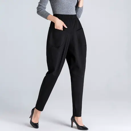 加肥加大码女裤哈伦裤女宽松阔腿裤显瘦中年休闲裤萝卜裤灯笼裤图片