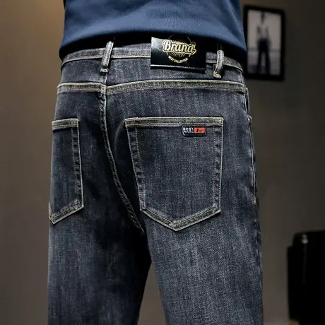 春秋款秋季高级牛仔长裤男士直筒宽松休闲男裤子2023年新款秋冬款图片